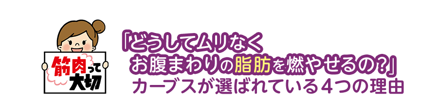 「どうしてムリなくお腹まわりの脂肪を燃やせるの？」カーブスが選ばれている４つの理由