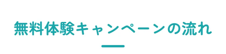 無料体験キャンペーンの流れ