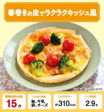 【管理栄養士監修】春巻きの皮でラクラクキッシュ風